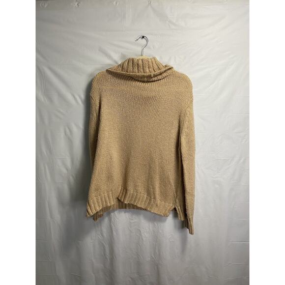 Wooden Ships Paola Buendia Pullover Sweater‎ Chunky Knit Cowl Neck Wool Camel XS - Picture 2 of 4